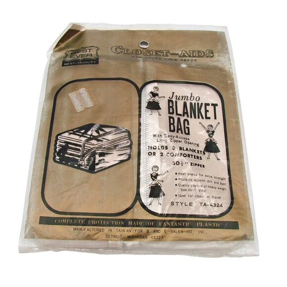 Closet Aids Jumbo Blanket Bag Storage Easy Access Long Zipper Opening 3 Blankets - Picture 1 of 9